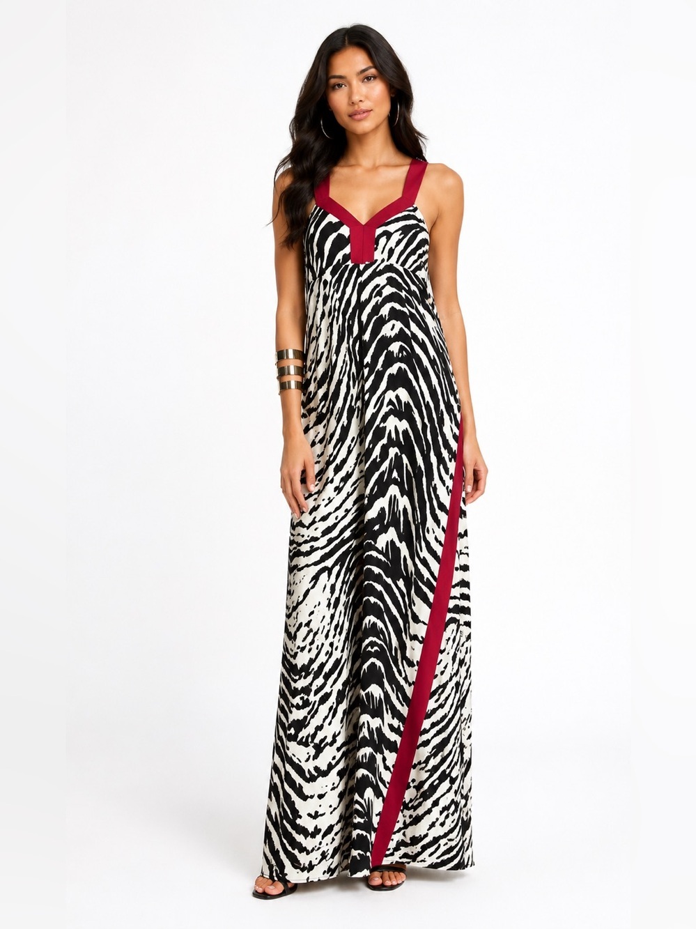 Express Lattice Back Print Maxi Dress XSmall